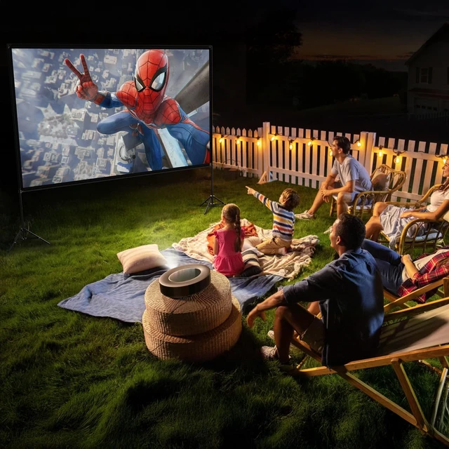 Alt view image 5 of 5 - 100inch Projector Screen with Stand, Portable Movie Screen Indoor Outdoor