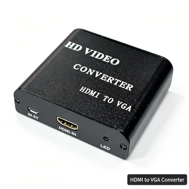 Main image of TAIPOXUN 1080P HDMI to VGA Converter, Aluminum HDMIin to VGAOut Video Adapter with Micro USB Power for Laptop, Monitor, Projector