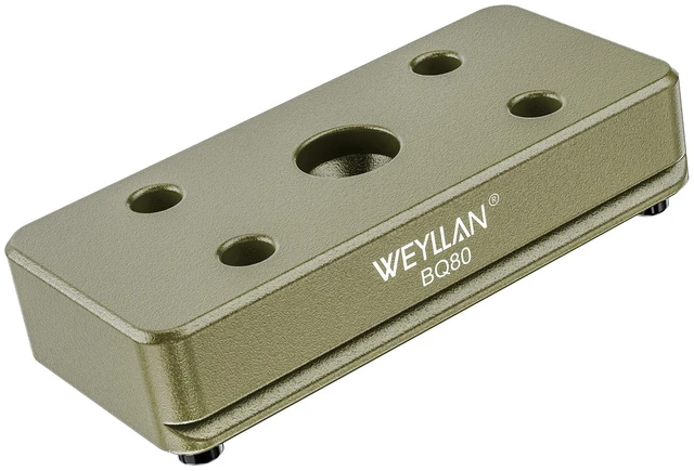 Main image of WEYLLAN BQ80-Green Saddle to Arca Swiss Conversion Adapter for Bog DeathGrip Tripod Saddle Conversion ARCA Mount Quick Release Plate with 3/8'' Female Thread Installed on Tripod, Monopod, Ballhead