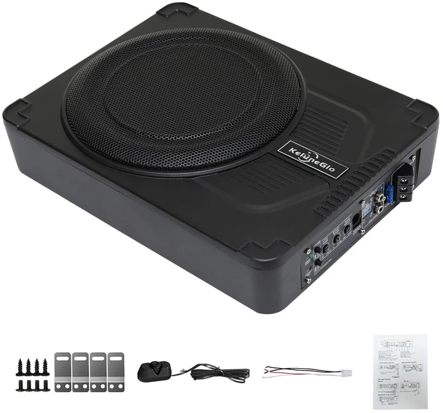 Main image of AMEMONDORA 10 Inch Slim Under Seat Powered Car Subwoofer, 1200W Max Active Built-in Amplifier, Low Profile Deep Bass Audio Speaker, High/Low Level Input for Car, Truck, SUV & Pickup