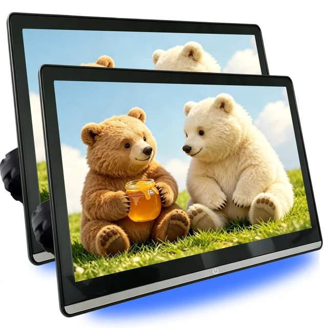 Main image of 14 Inch 4K Car TV Headrest Monitor for Cars Back seat, Support Phone Wireless Mirror Link Touch Screen, HDMI Input, USB/SD Card Tablet Portable Multi-Media Video Player, WiFi, 2+32G 2PCS (2PCS)