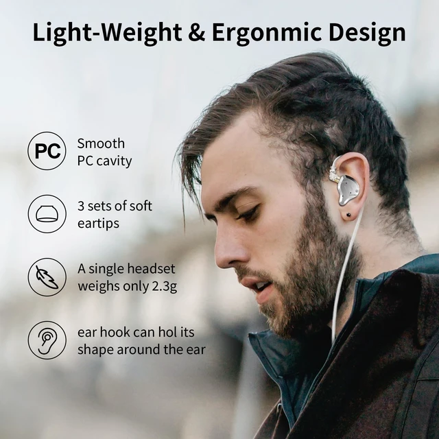 Alt view image 3 of 5 - KZ ZS10 Pro Type-C Gaming Earbuds,USBC in Ear Monitor Headphones, IEM Earbuds Headphone with 4BA and 1DD Drivers Wired Earbuds, KZ HiFi IEM Earphone with Detachable