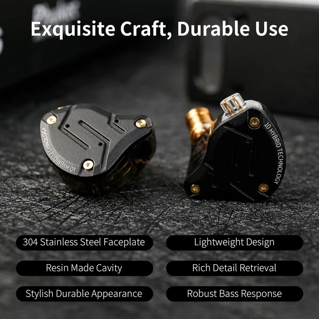Alt view image 4 of 5 - KZ ZS10 Pro Type-C Gaming Earbuds,USBC in Ear Monitor Headphones, IEM Earbuds Headphone with 4BA and 1DD Drivers Wired Earbuds, KZ HiFi IEM Earphone with Detachable
