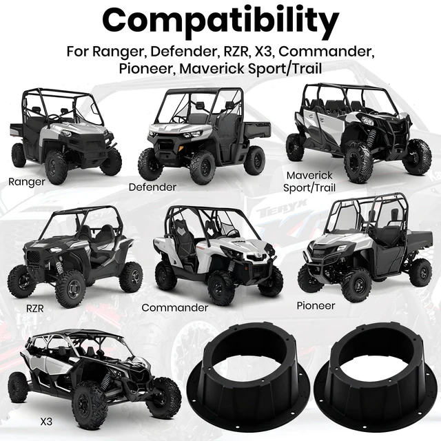 Alt view image 5 of 5 - Dubbs Hardware 2PCS x 6.5 Speaker Pods, Angled Speaker Enclosure for 6.5 Inch Speakers for UTVs, RVs, Cars, Boats, Trunks, Trailers, Doors with Pre-Drilled Holes, Screws Included (Black)
