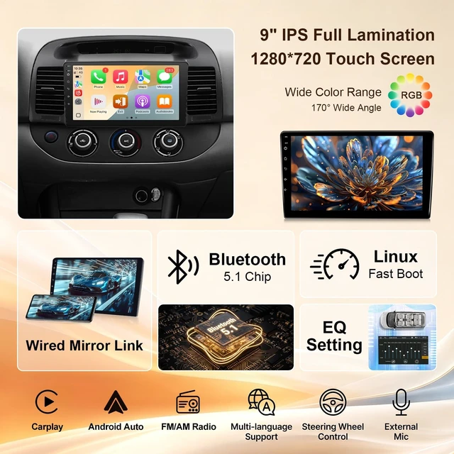 Alt view image 4 of 5 - Leadfan Linux Car Stereo for Toyota Camry 2002-2006