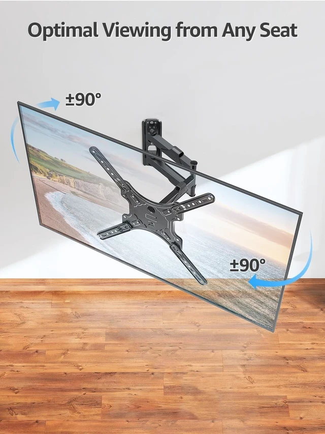 Alt view image 4 of 5 - MOUNTUP Full Motion TV Wall Mount for Most 26-60 Inch TVs, Max VESA 400x400mm Wall Mount TV Bracket with Swivel Tilting Extension Level Adjustment for LED LCD Flat Curved TVs Up to 77 LBS, MU0018