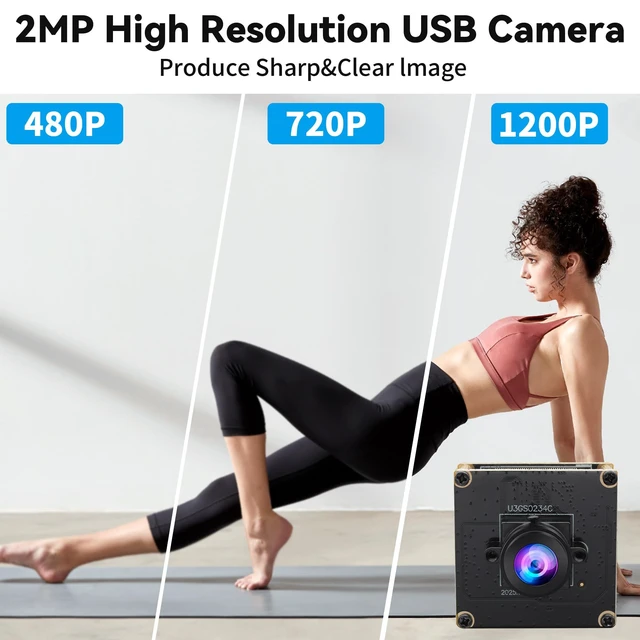 Alt view image 3 of 5 - ELP 200FPS Global Shutter USB3.0 Camera Module Wide Angle Fisheye Webcam for Computer Mini USB2.0 PC Camera High Speed Lightburn Cameras for Laser 1200P 120fps Webcamera AR0234 Cam for Laptop