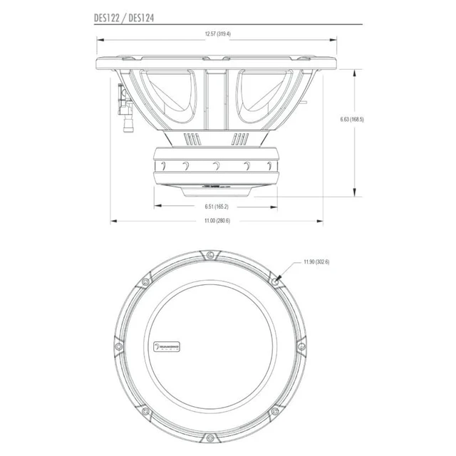 Alt view image 2 of 3 - Diamond Audio 12" 1000W Dual 2 Ohm Car Subwoofer DES122