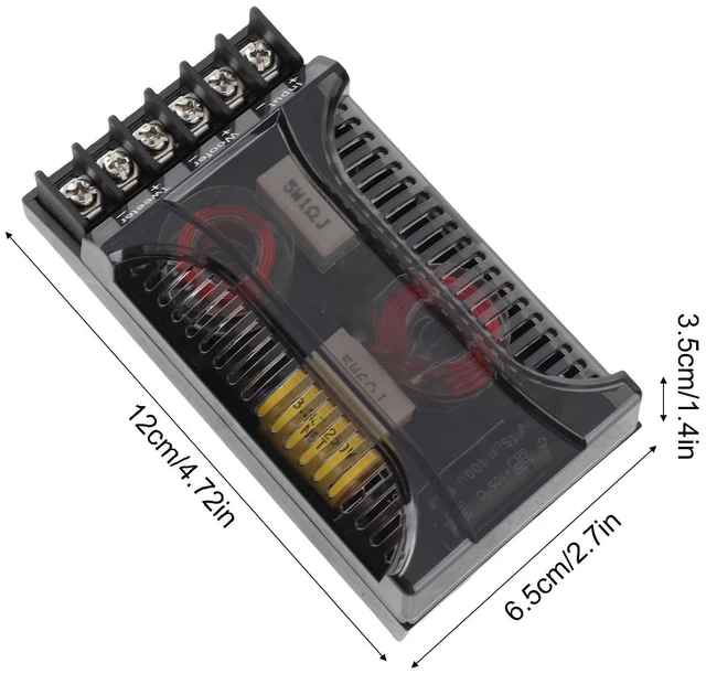 Alt view image 4 of 5 - Ejoyous 2 Way Car Audio Crossover, 2Pcs Universal Heat Dissipation Speaker Frequency Divider with Overcurrent Protection, for Car Speaker System for Superior Sound Quality