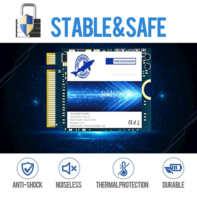 Alt view image 4 of 5 - Dogfish SSD M.2 2230 NVMe PCIe 4.0 512GB 3D TLC NAND Gaming Unit?a stato solido interna per Steam Deck PS5 Surface Pro Laptop Desktop (M.2 2230 NVMe 4.0, 512 GB)