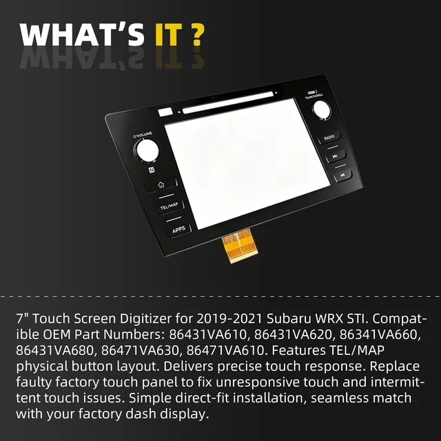 Alt view image 5 of 5 - Dasbecan 7inch Touch Screen Digitizer System TEL/MAP 86431VA610 Navigation