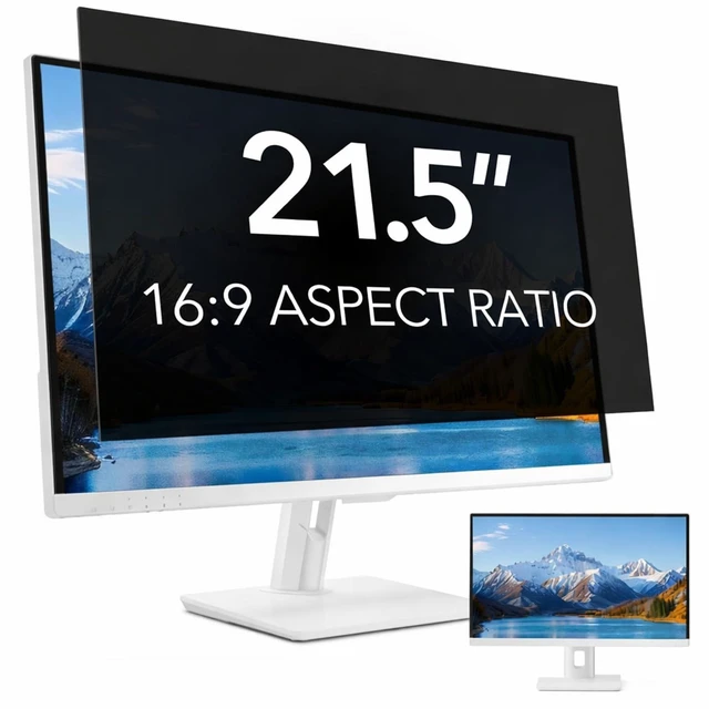 Main image of QOYZINE 21.5 inch Computer Privacy Screen Filter for 16:9 Aspect Ratio Widescreen Monitor,21.5in Curved Computer Monitor Privacy Shield Anti Glare Eye Protection, Anti-Scratch Removable Protector Film