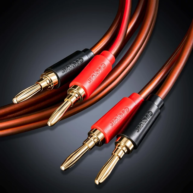 Alt view image 2 of 5 - Goaycer Speaker Wire with Banana Plugs,14 Gauge Speaker Cables, Oxygen-Free Copper(OFC)2 Pack/6.6Feet