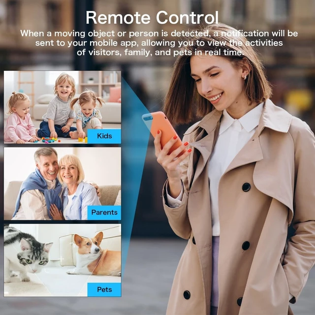 Alt view image 5 of 5 - CHHANLOO Security Camera Wireless Charging 1080P HD Surveillance, 250 Wide-Angle Lens, Motion Detection Support; Ideal for Home Security and Baby/Pet Monitoring (2.4/5GHz)