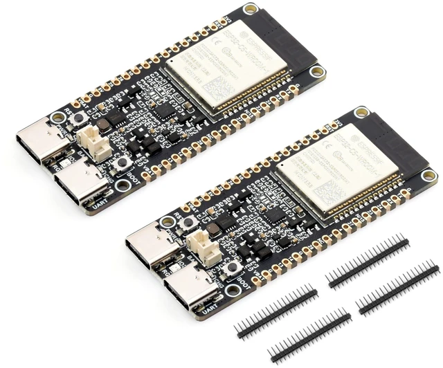 Main image of (2PCS) ESP32-C5 Dual-Band Wi-Fi 6 Development Board, 240MHz RISC-V Processor, ESP32-C5-WROOM-1 Series Module, Multi-Protocol RISC-V MCU, 16MB Flash and 8MB PSRAM