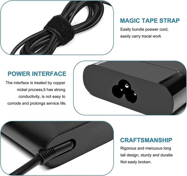 Alt view image 5 of 5 - 90W 4.5A Laptop USB C Charger Fit for HP Envy x360 EliteBook 1040 G4 ZBook x2 G4 Spectre x360 15-bl075nr 2VY99EA 2PN61EA L45440-001 AC Type C Adapter Charger