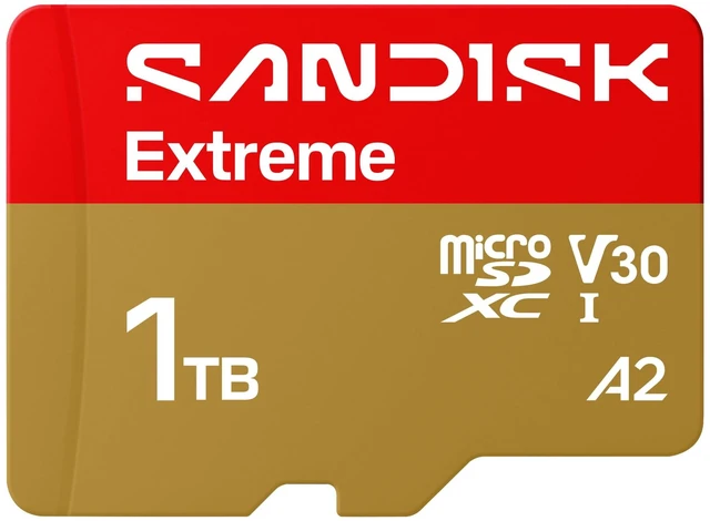 Main image of SanDisk 1TB Extreme microSD UHS-I Card, Up to 245MB/s Read and 170MB/s Write, 5.3K Video, 4K UHD, High-Performance for Action Cams, Drones, Android Devices, SDSQXH9-1T00-GZ6MA