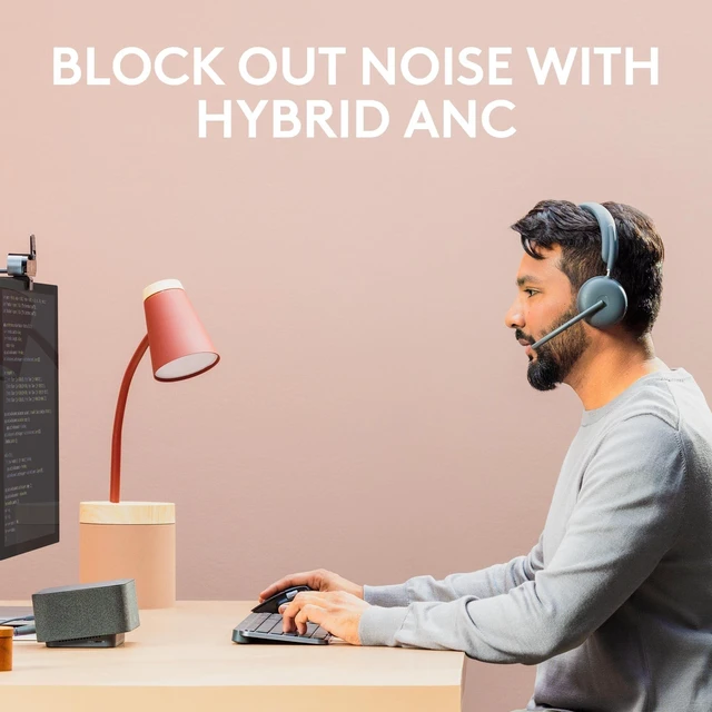 Alt view image 4 of 5 - Logitech Zone 950 Premium Noise Canceling Headset Hybrid ANC - Graphite