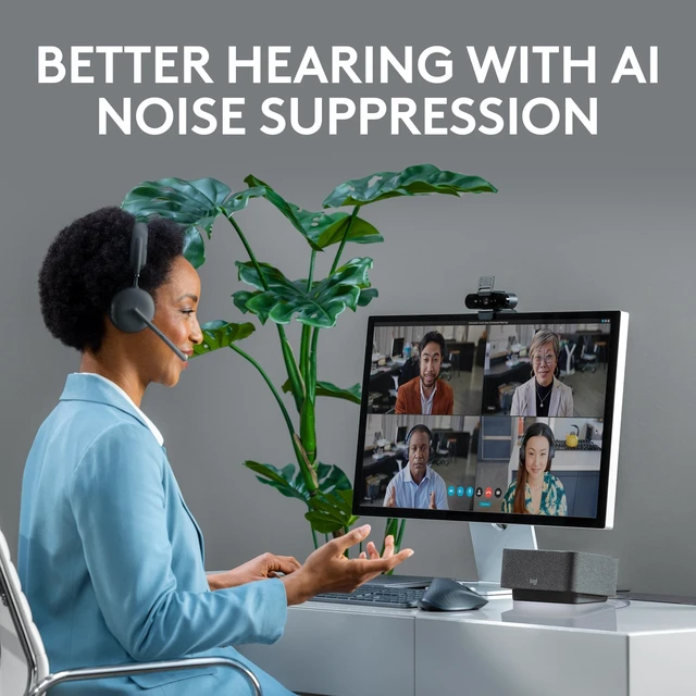 Alt view image 2 of 5 - Logitech Zone 950 Premium Noise Canceling Headset Hybrid ANC - Graphite