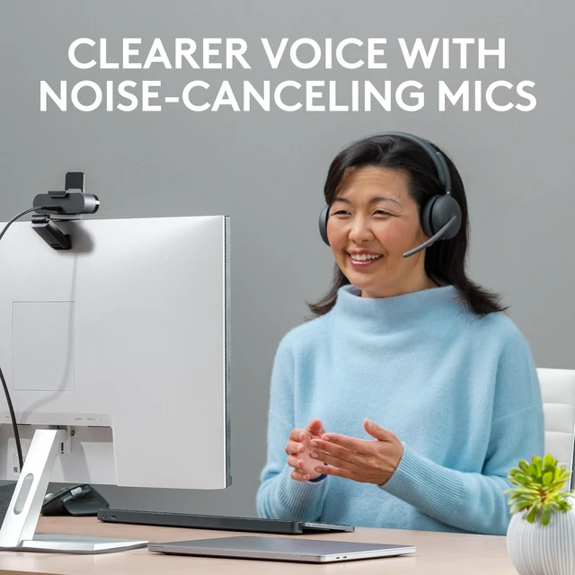 Alt view image 3 of 5 - Logitech Zone 950 Premium Noise Canceling Headset Hybrid ANC - Graphite
