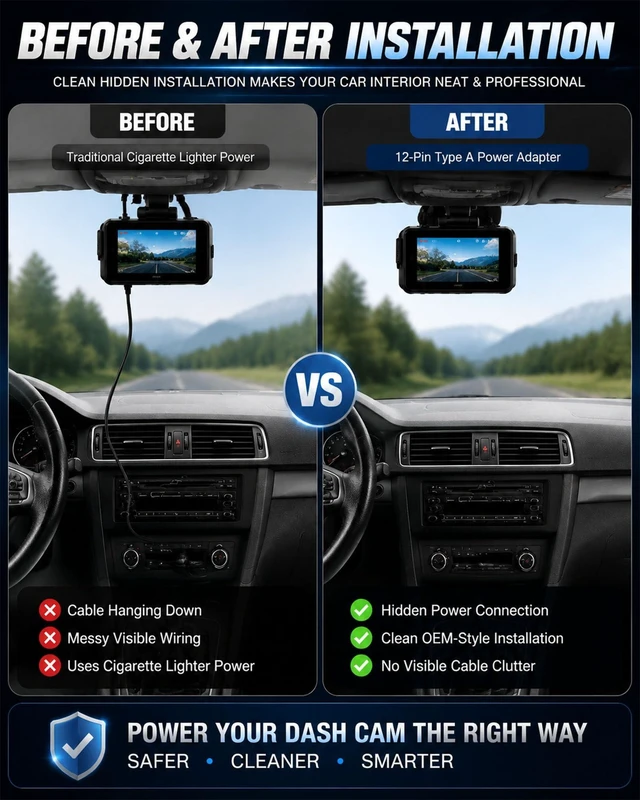 Alt view image 2 of 5 - VASTHOME 12-Pin Type A Dash Cam Power Adapter (5V/2A Output ONLY)