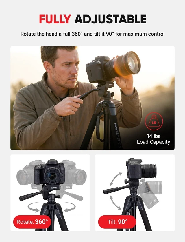 Alt view image 3 of 5 - Sunpak Ultra 7000TM Tri-Monopod (Black)