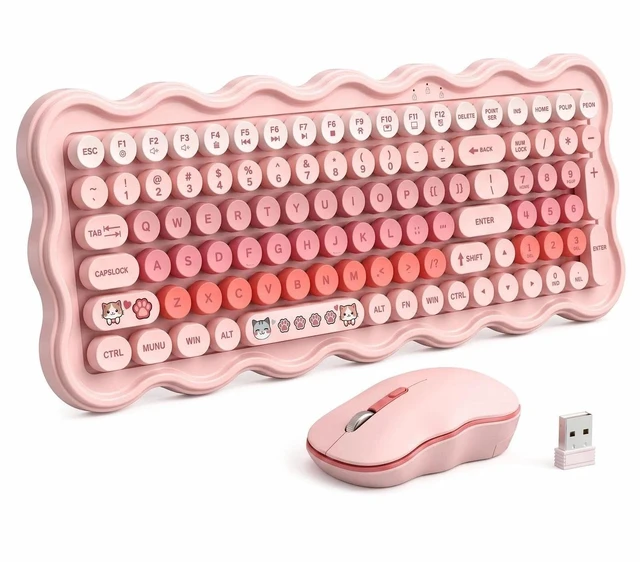 Main image of WthGrop 2.4G Wireless Keyboard and Mouse Combo, Round Keycaps, Splash Proof, Keyboard Mouse Set for Windows, Android & Mac OS, PC Computers, Macbooks, Laptops, PK