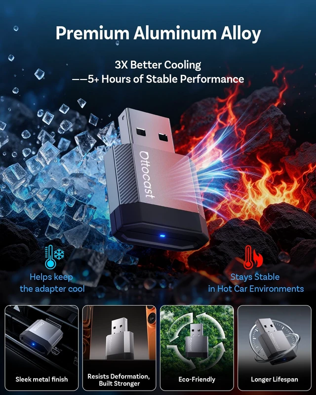 Alt view image 4 of 5 - OTTOCAST Mini Nova 2-in-1 Wireless CarPlay & Android Auto AdapterSilver