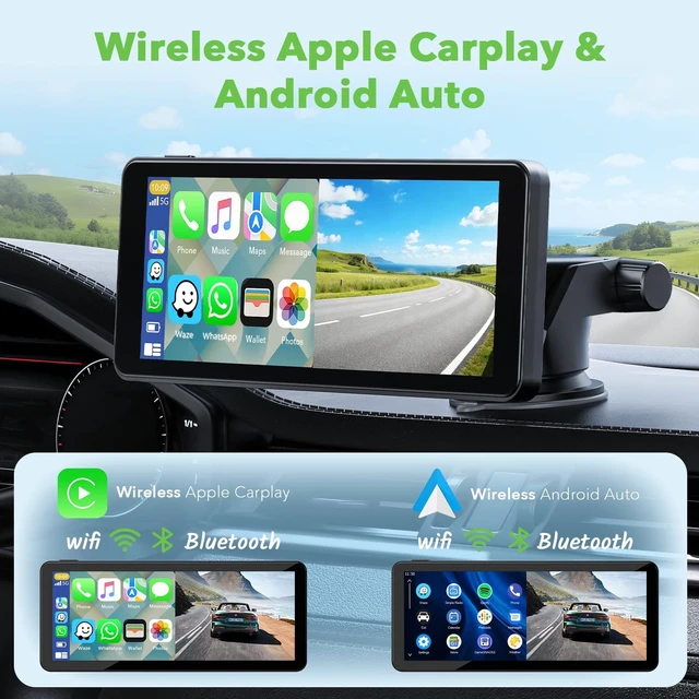 Alt view image 3 of 5 - TOGUARDGO 6.86" CarPlay Screen with Dual Dash Cam 2.5K Front 1080P Rear