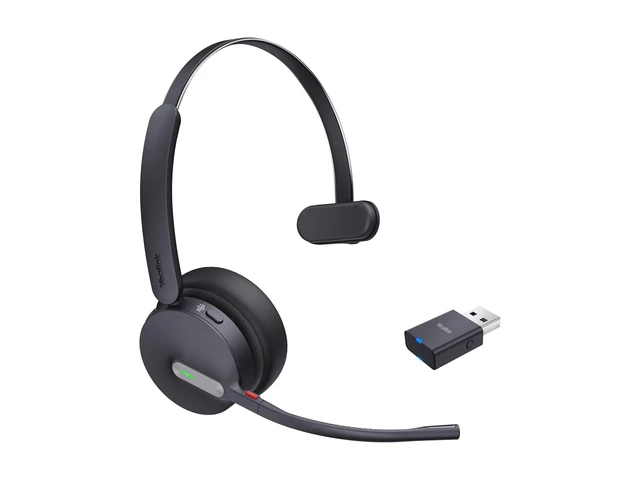 Alt view image 2 of 2 - Yealink WH64 Hybrid Mono Teams Headset with Dongle Hybrid Technology, Ideal for Microsoft Teams, Single Ear Design, Noise Reduction, USB