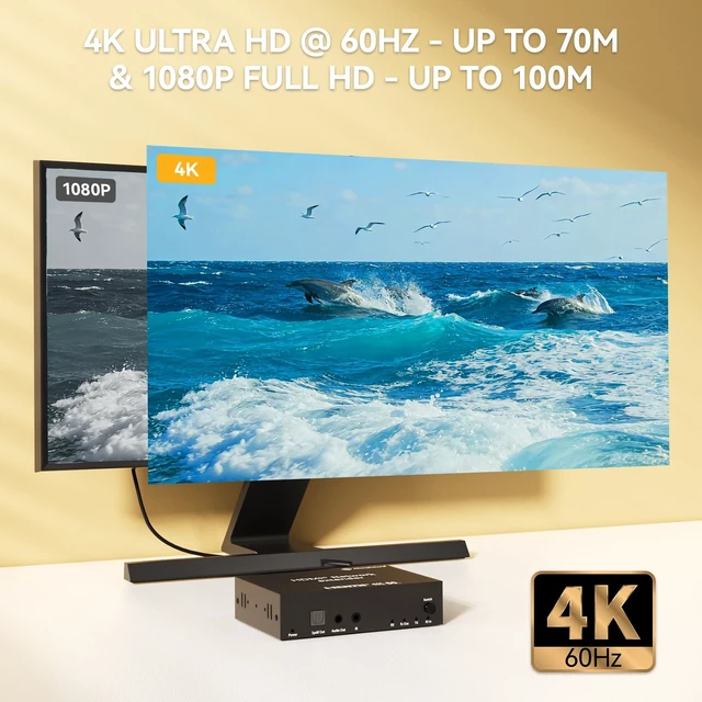 Alt view image 4 of 5 - MICROFUTURE 4K HDMI Extender 10-Unit Cascade ^^ Single CAT6 70m Transmission ^^ Dual Mode TX/RX + Loop Out ^^ All-Metal IR Control