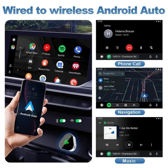 Alt view image 5 of 5 - 2026 Wireless Carplay Adapter, Universal for Apple iPhone & Android, Plug & Play, Portable Design with USB-A/Type-C Port