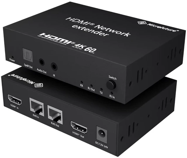 Main image of MICROFUTURE 4K HDMI Extender 10-Unit Cascade ^^ Single CAT6 70m Transmission ^^ Dual Mode TX/RX + Loop Out ^^ All-Metal IR Control