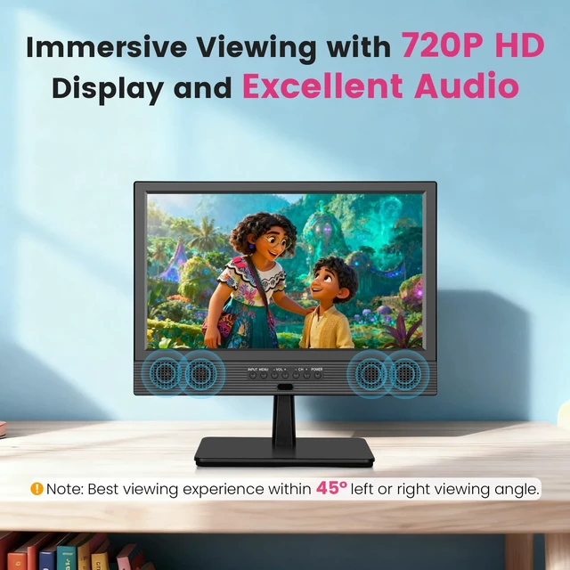 Alt view image 4 of 5 - othoig 14 Inch Small Smart TV HD LED, Small Portable Smart TV with Built-in APP, Digital ATSC Tuner,HDMI/USB/AV Inputs, Small Smart Television for Kitchen,Bedroom,RV,Camper