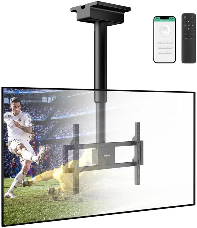 Main image of monTEK Motorized Swivel Ceiling TV Mount, Motorized Height, 37-86 Inch TVs