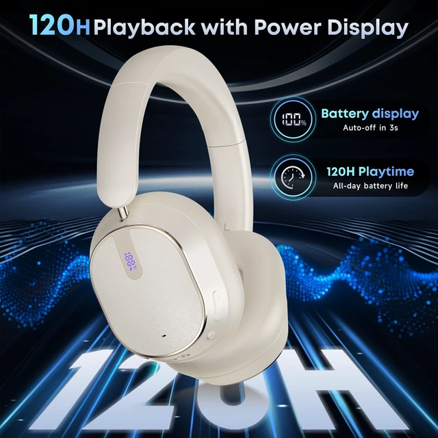 Alt view image 4 of 5 - Hybrid Active Noise Cancelling Bluetooth Headphones Wireless Headphones