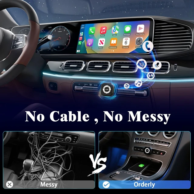 Alt view image 3 of 5 - 2026 Wireless CarPlay Adapter Upgrade Wired CarPlay to Wireless, Mini USB Design for Cars with Built-in Wired Apple CarPlay Plug and Play Easy Use Fast Stable Connection Car Play for iPh