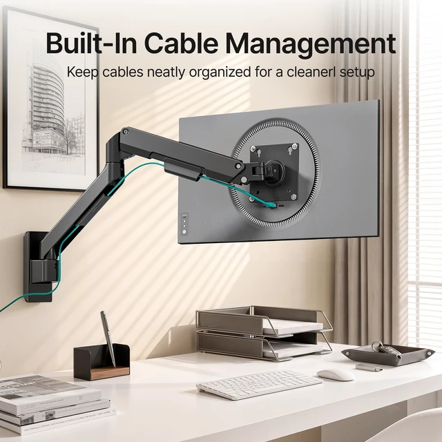 Alt view image 5 of 5 - PEGZONE Single Monitor Wall Mount for 17-32"Computer ScreensUp to 19.8 lbs