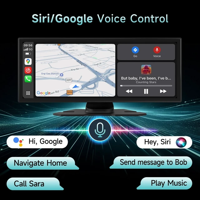 Alt view image 2 of 5 - 11.26'' Wireless Carplay & Android Auto Screen for Car with 4K Dash Cam