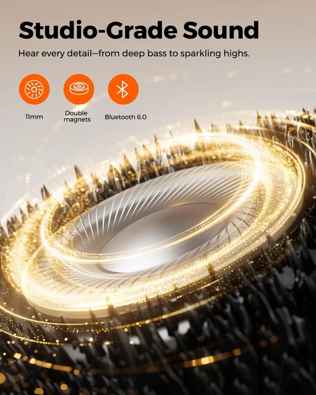 Alt view image 2 of 5 - truefree HD-100 Wireless Earbuds, Bluetooth 6.0 Neckband Headphones, Magnetic Wireless Earphones, 11mm Driver Spatial Audio, Multipoint Connection, 20 Hours
