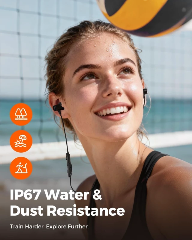 Alt view image 5 of 5 - truefree HD-100 Wireless Earbuds, Bluetooth 6.0 Neckband Headphones, Magnetic Wireless Earphones, 11mm Driver Spatial Audio, Multipoint Connection, 20 Hours