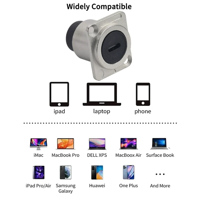 Alt view image 5 of 5 - PENGLIN 5PCS D Type USB 3.1 Type C Panel Mount Coupler Female to Female