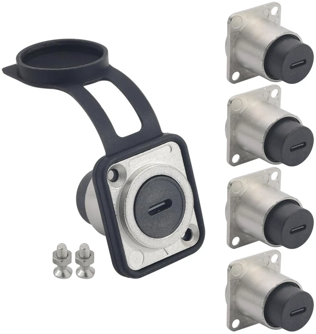 Main image of PENGLIN 5PCS D Type USB 3.1 Type C Panel Mount Coupler Female to Female