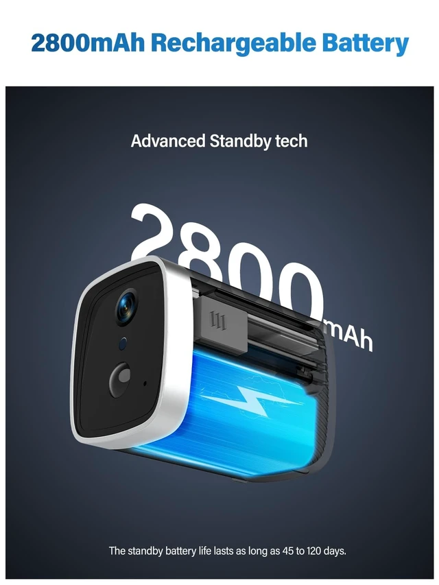 Alt view image 3 of 5 - ZHIXIAOYI 4G LTE Cellular Security Camera,Not Support WiFi SIM Card Included,PIR Motion Detection,2K Security Camera,20-Day Standby Battery Life,Night Vision,Easy Connectivity of APP