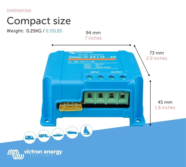Alt view image 3 of 4 - Victron Energy Orion-Tr DC-DC Converter 24/12V 20A 240W IP43 Non-Isolated