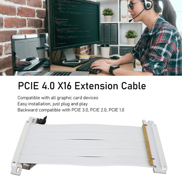 Alt view image 2 of 5 - Ultra PCIE 4.0 X16 Riser Cable, High Speed Flexible Extender Card Extension Port, 180 Degree Adapter, GPU Extension Cable for Graphics Card Vertical Mount for RTX 4090 RX 7900