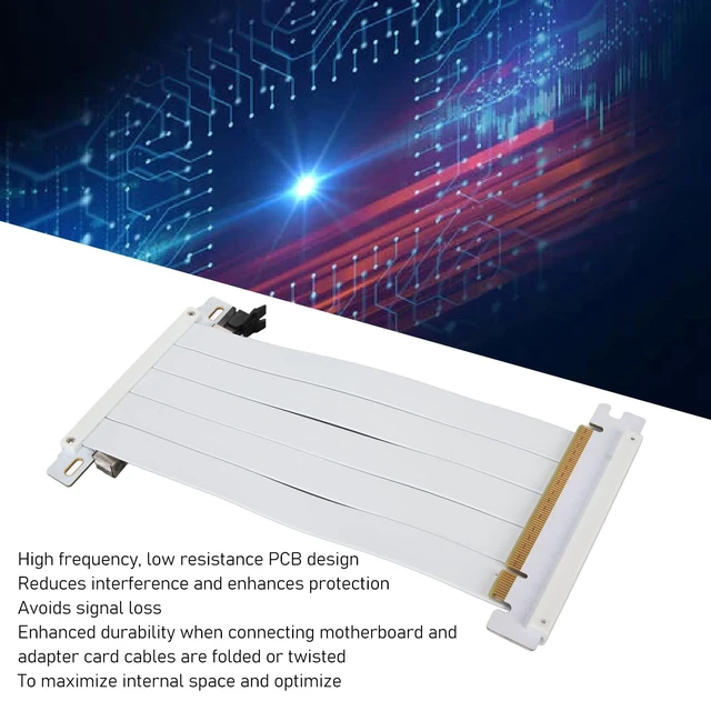 Alt view image 4 of 5 - Ultra PCIE 4.0 X16 Riser Cable, High Speed Flexible Extender Card Extension Port, 180 Degree Adapter, GPU Extension Cable for Graphics Card Vertical Mount for RTX 4090 RX 7900
