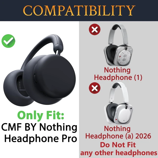 Alt view image 2 of 5 - SOULWIT Earpads for CMF by Nothing Headphone Pro - Black