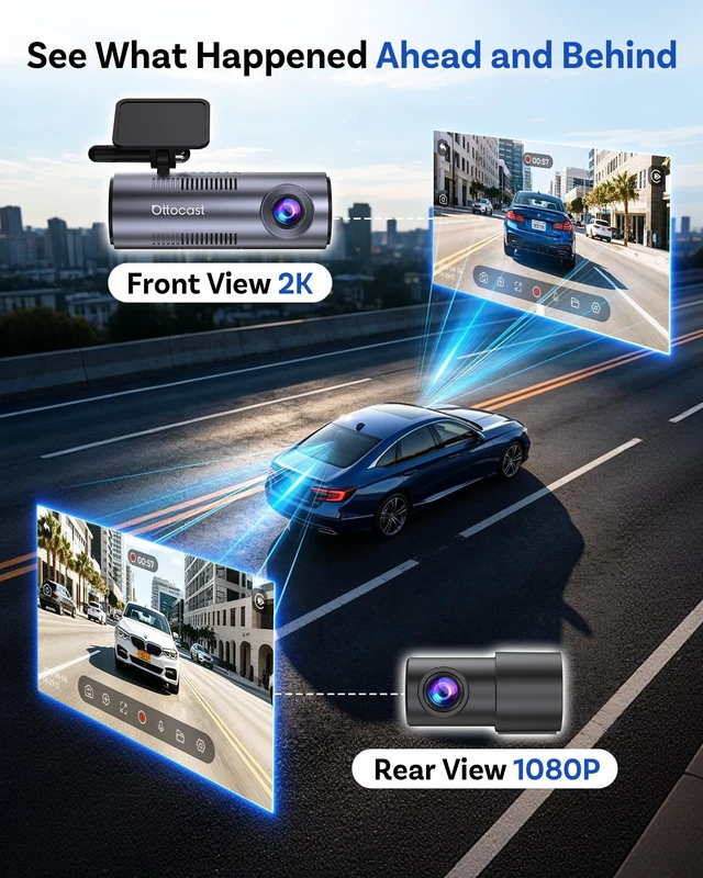 Alt view image 2 of 5 - OTTOCAST Dash Camera for Cars, Wireless CarPlay, Factory Screen Playback