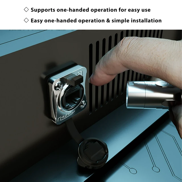 Alt view image 5 of 5 - DvnJok 5-Pack RJ45 D-Type Panel Mount Ethernet Coupler, Female to Female Straight Through, Cat6/Cat5e/Cat5 Compatible with Dust Cover and Mounting Hardware (5-Pack Silver & Black)